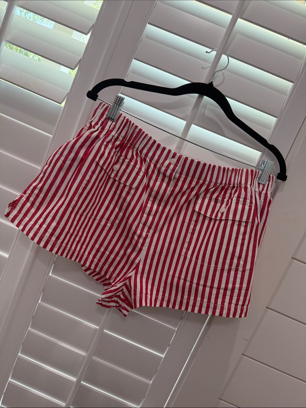 J.Crew Red & White Striped Shorts – Size 10